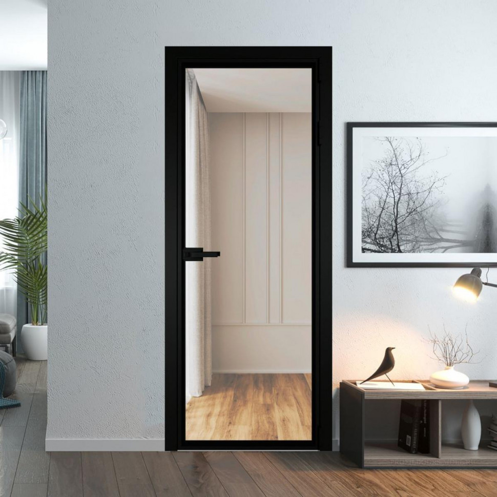 Межкомнатная дверь ProfilDoors 1 AV Комфорт нейтрал профиль Черный матовый