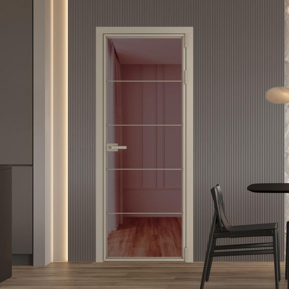 Межкомнатная дверь ProfilDoors 5 AX Золотистая бронза профиль Никель матовый