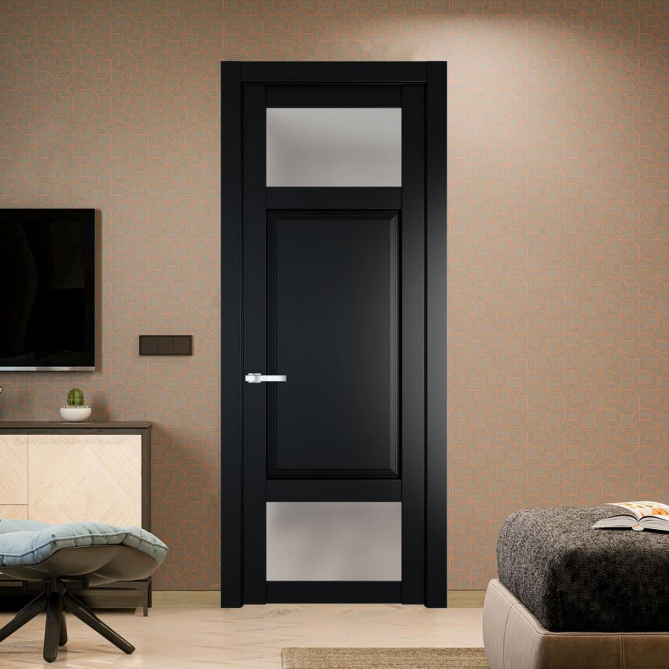 Межкомнатная дверь ProfilDoors 2.3.4 PD цвет Блэк вставка Матовое
