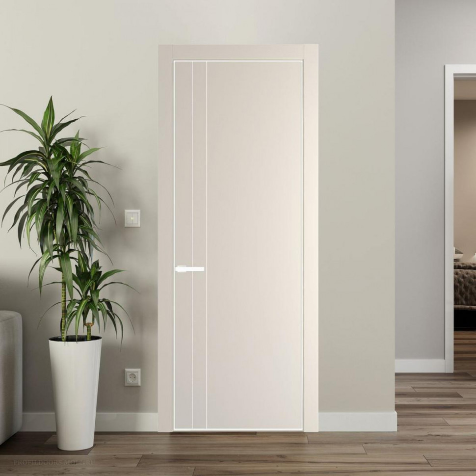 Межкомнатная дверь ProfilDoors 12 PA Кремовая Магнолия с профилем Вайт