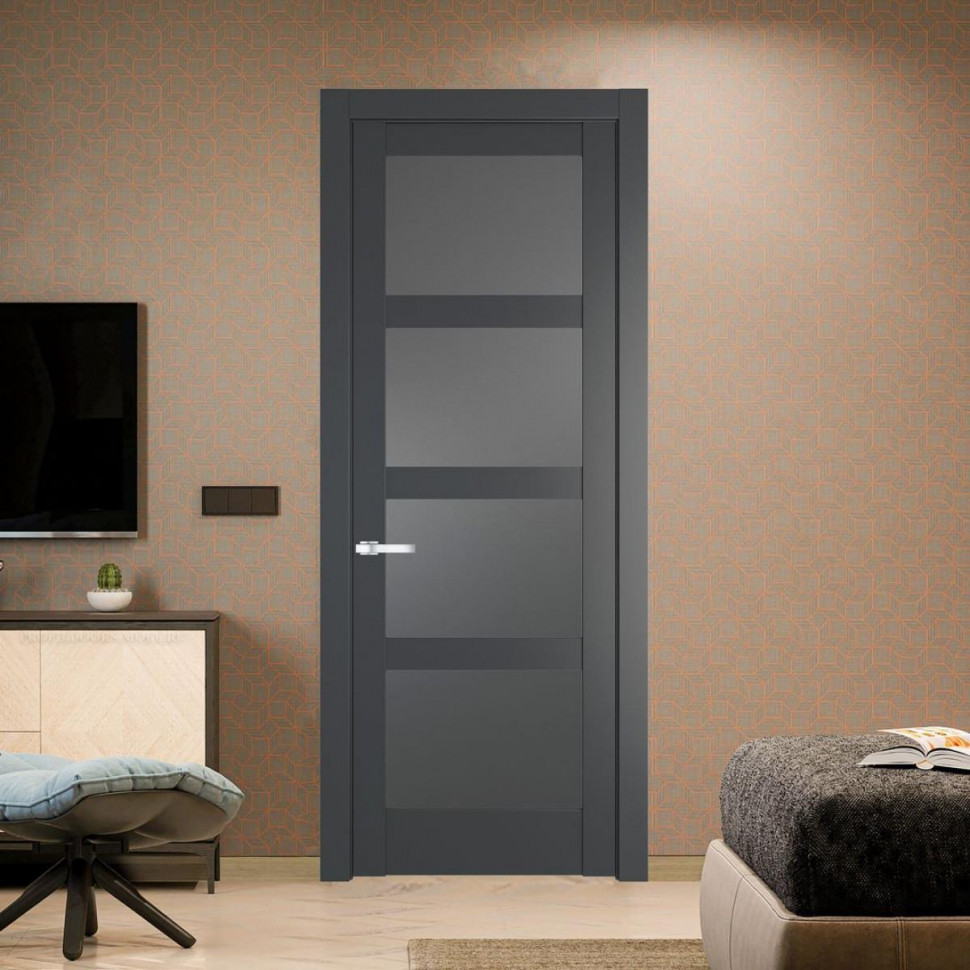 Межкомнатная дверь ProfilDoors 3.4.2 PD цвет Графит вставка Графит
