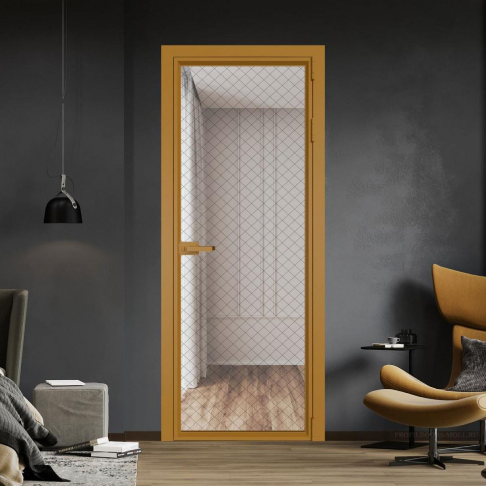 Межкомнатная дверь ProfilDoors 1 AV Ромб черный профиль Золото