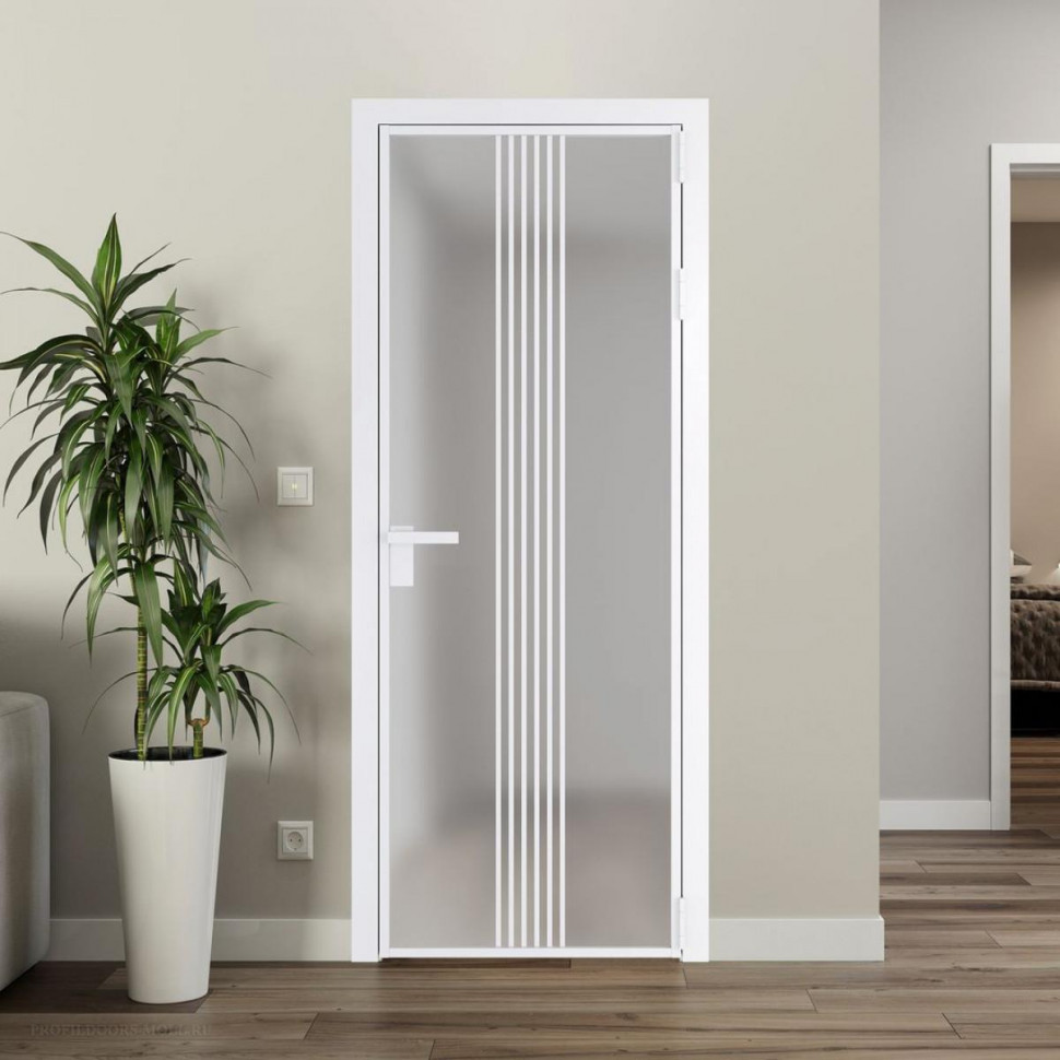 Межкомнатная дверь ProfilDoors 18 AG стекло Матовое цвет профиля Вайт