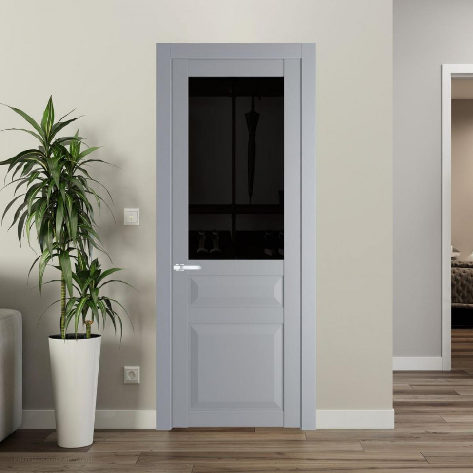 Межкомнатная дверь ProfilDoors 1.5.3 PD цвет Смоки вставка Черное тонированное