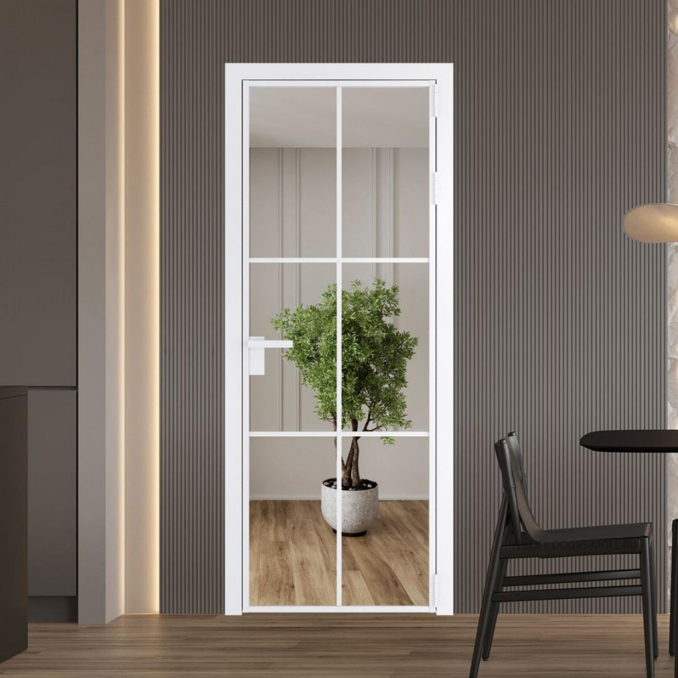 Межкомнатная дверь ProfilDoors 3 AG стекло Зеркало цвет профиля Вайт