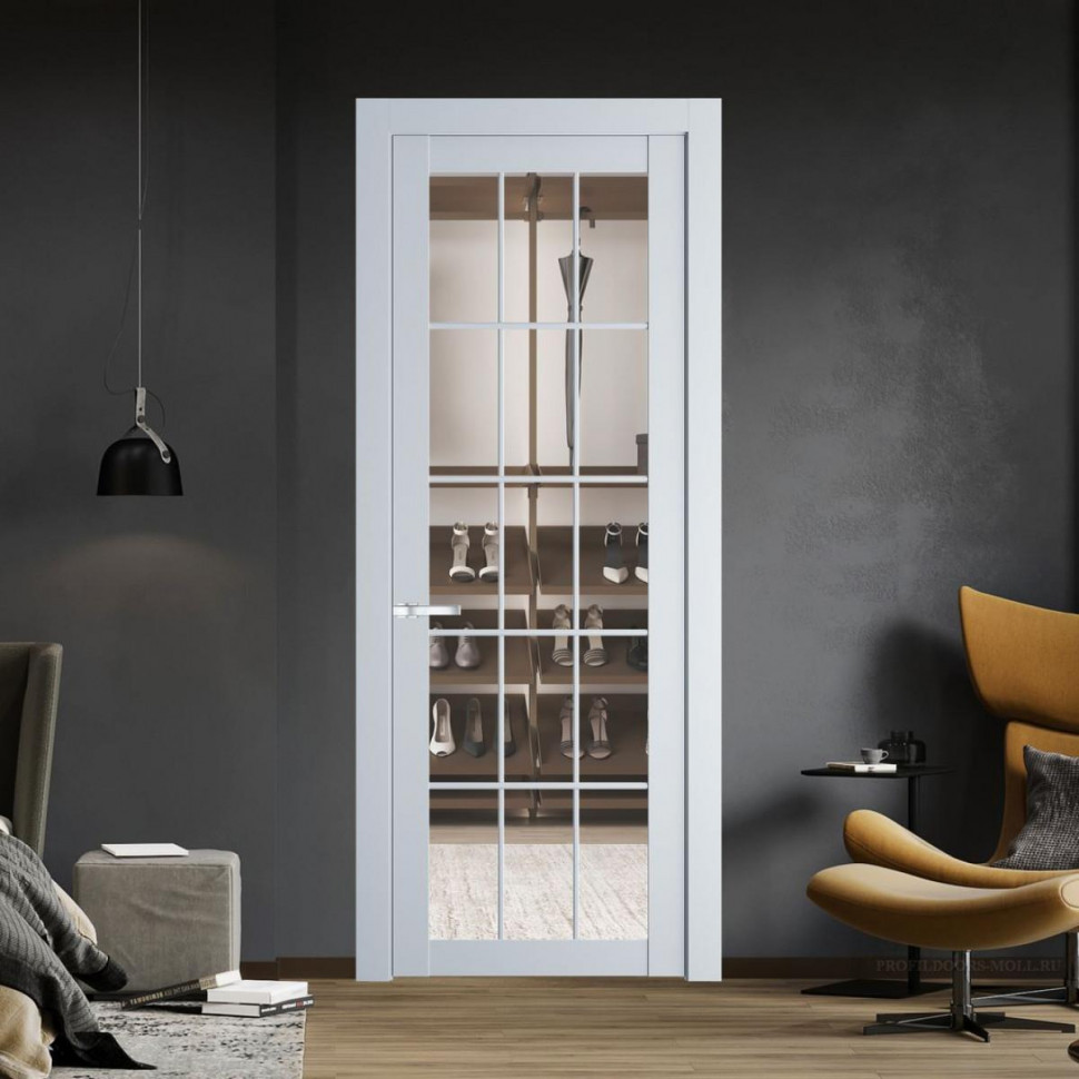 Межкомнатная дверь ProfilDoors 1.1.2 (р.15) PD цвет Вайт вставка Прозрачное
