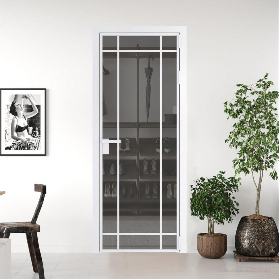 Межкомнатная дверь ProfilDoors 5 AG стекло Комфорт серый цвет профиля Вайт