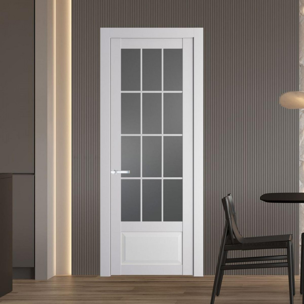 Межкомнатная дверь ProfilDoors 2.2.2 (р.12) PD цвет Крем Вайт вставка Графит