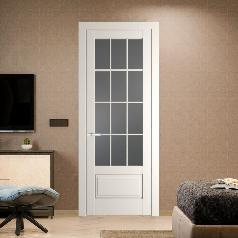 Межкомнатная дверь ProfilDoors 3.2.2 (р.12) PD цвет Перламутр белый вставка Графит