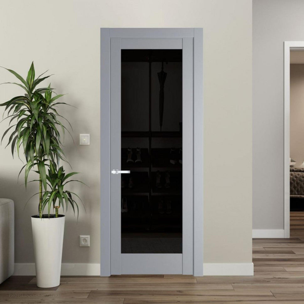 Межкомнатная дверь ProfilDoors 4.1.2 PD цвет Смоки вставка Черное тонированное