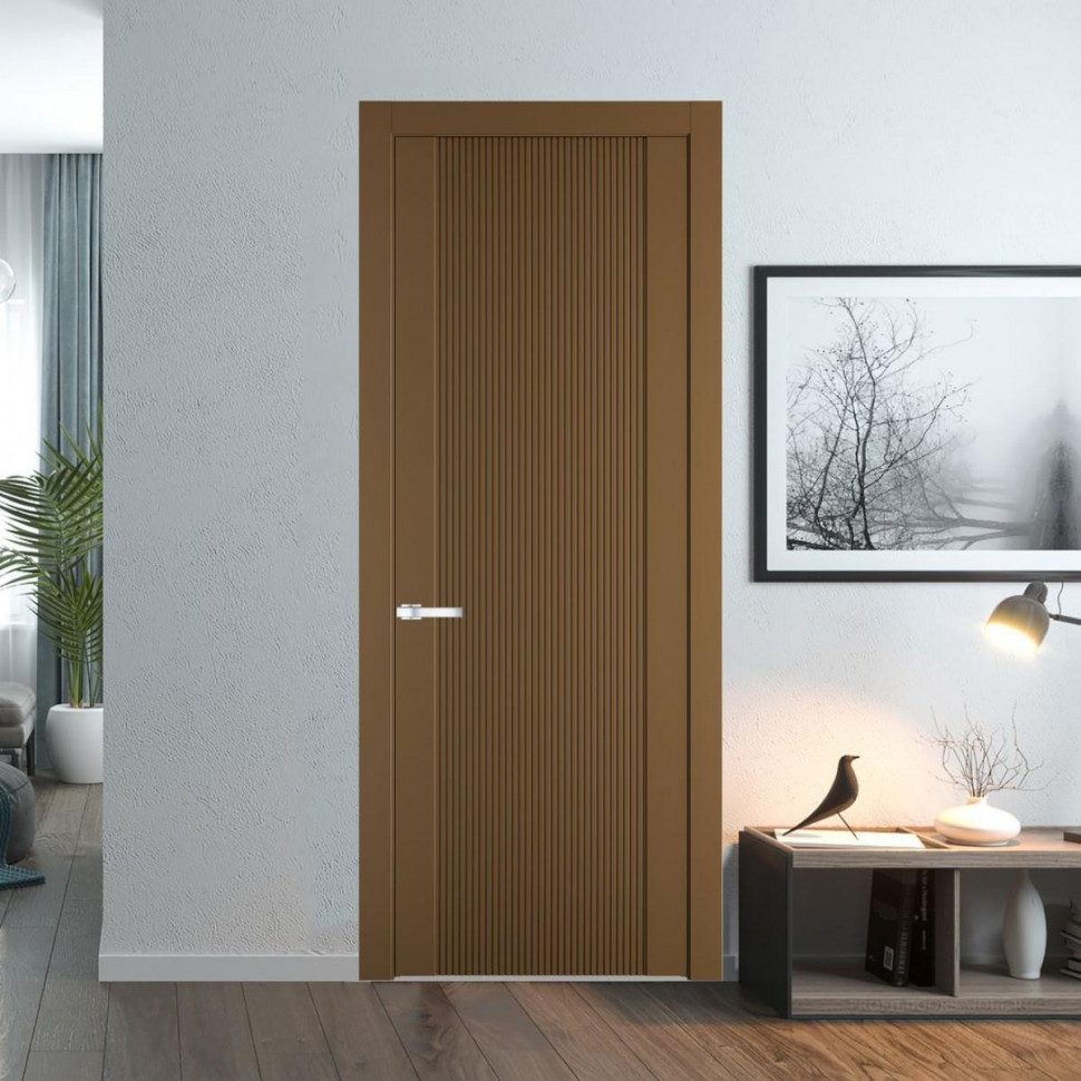 Межкомнатная дверь ProfilDoors 1.12P Перламутр золото Глухая с фрезерованным рисунком