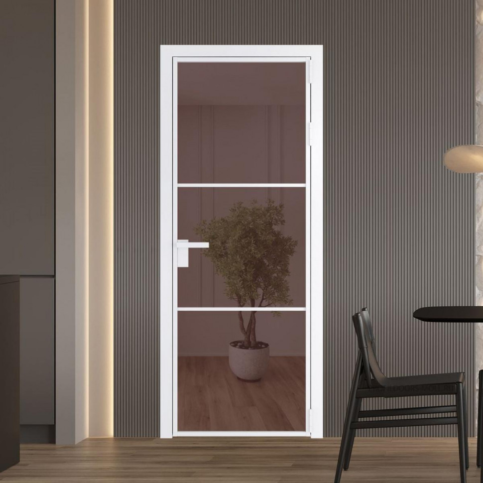 Межкомнатная дверь ProfilDoors 13 AG стекло Золотистая бронза цвет профиля Вайт