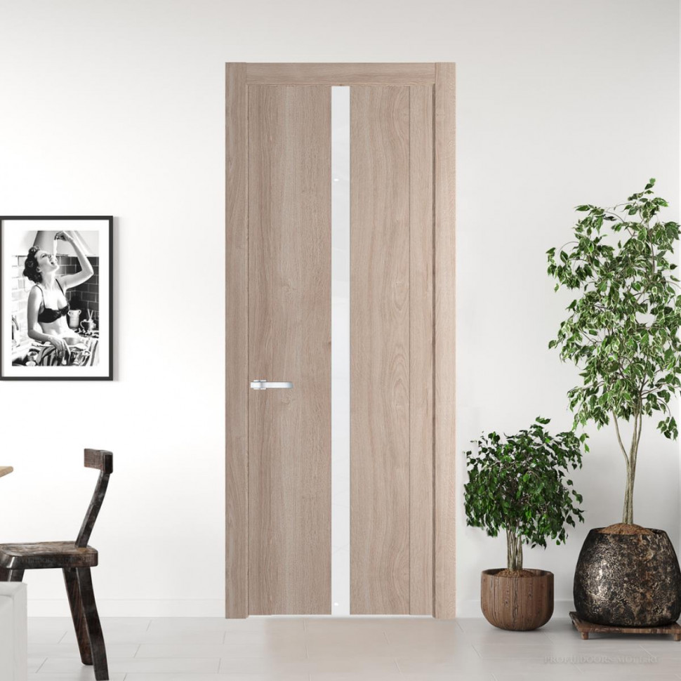 Межкомнатная дверь ProfilDoors 1.8 N Дуб Сонома с вставкой стекла лак классик