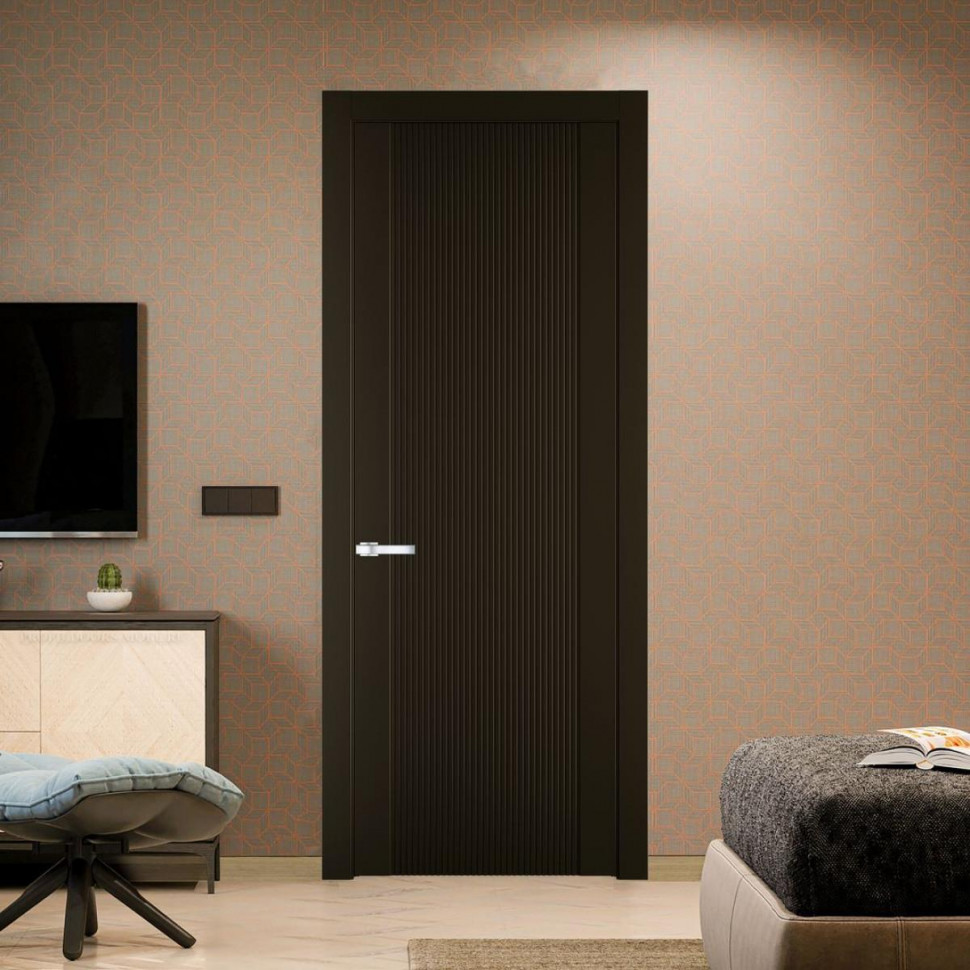 Межкомнатная дверь ProfilDoors 1.12P Перламутр бронза Глухая с фрезерованным рисунком
