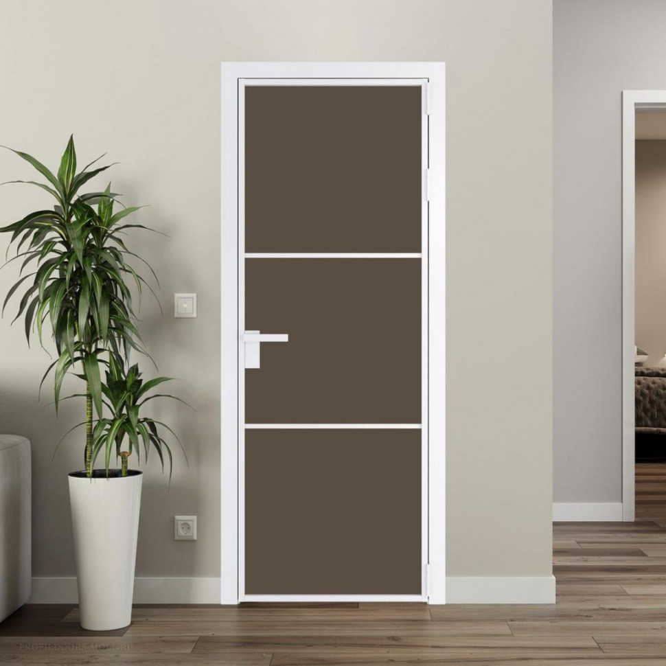Межкомнатная дверь ProfilDoors 13 AG стекло Монохром гляссе триплекс цвет профиля Вайт