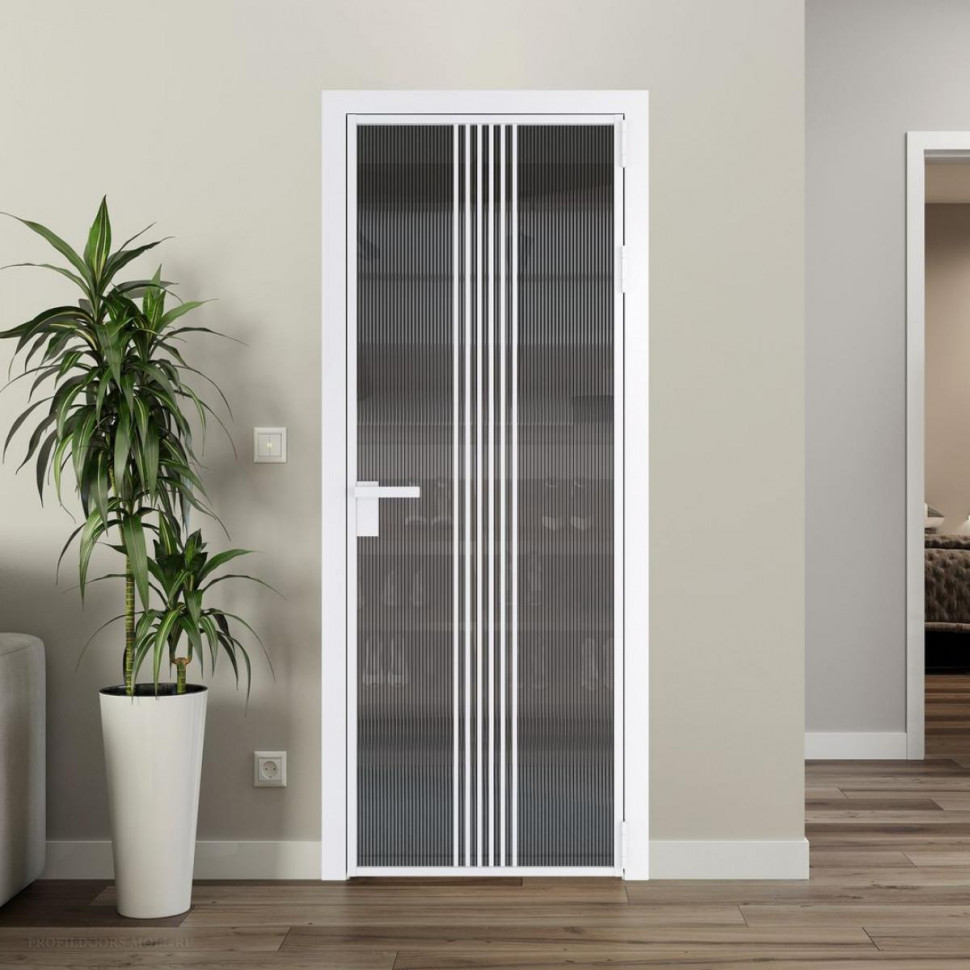 Межкомнатная дверь ProfilDoors 18 AG стекло Мору тонированное цвет профиля Вайт