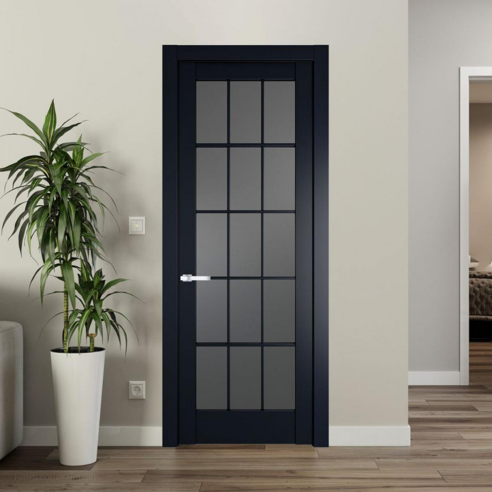 Межкомнатная дверь ProfilDoors 3.1.2 (р.15) PD цвет Нэви Блу вставка Графит