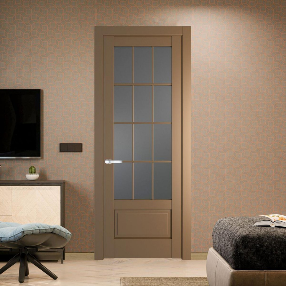 Межкомнатная дверь ProfilDoors 3.2.2 (р.12) PD цвет Перламутр золото вставка Графит