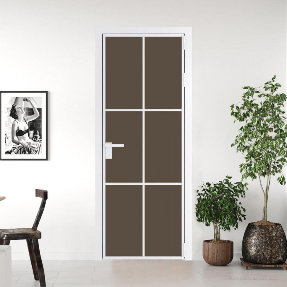 Межкомнатная дверь ProfilDoors 3 AG стекло Монохром гляссе триплекс цвет профиля Вайт