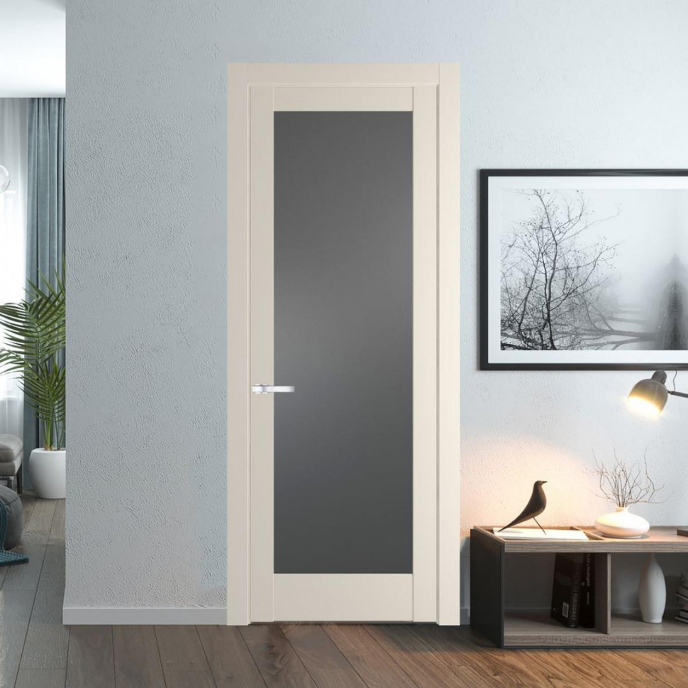 Межкомнатная дверь ProfilDoors 3.1.2 PD цвет Кремовая Магнолия вставка Графит