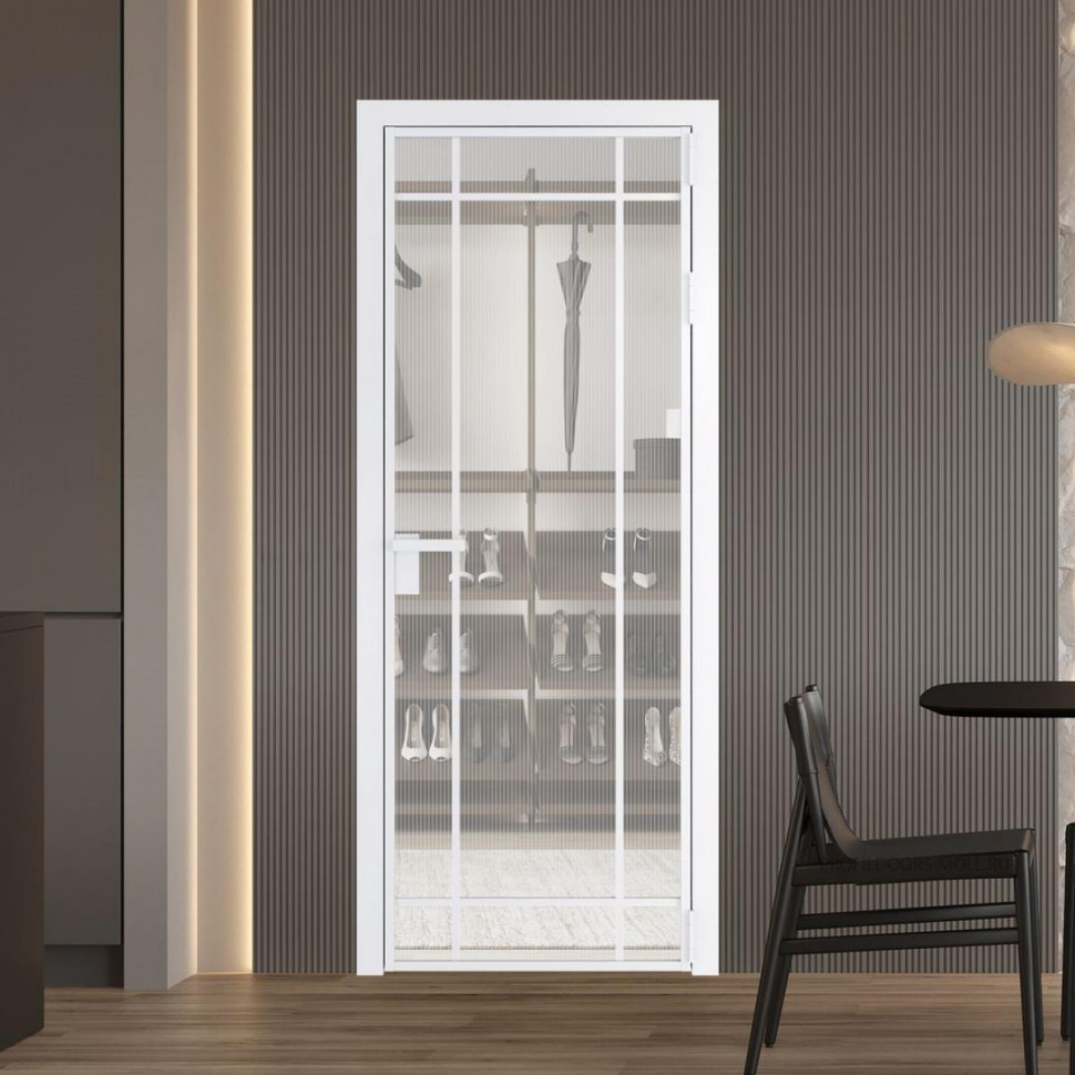 Межкомнатная дверь ProfilDoors 5 AG стекло Мору двухстороннее белое цвет профиля Вайт