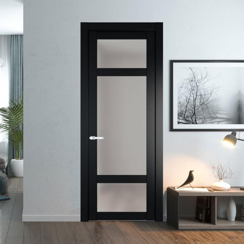 Межкомнатная дверь ProfilDoors 2.3.2 PD цвет Блэк вставка Матовое