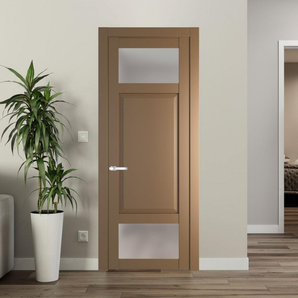 Межкомнатная дверь ProfilDoors 2.3.4 PD цвет Перламутр золото вставка Матовое