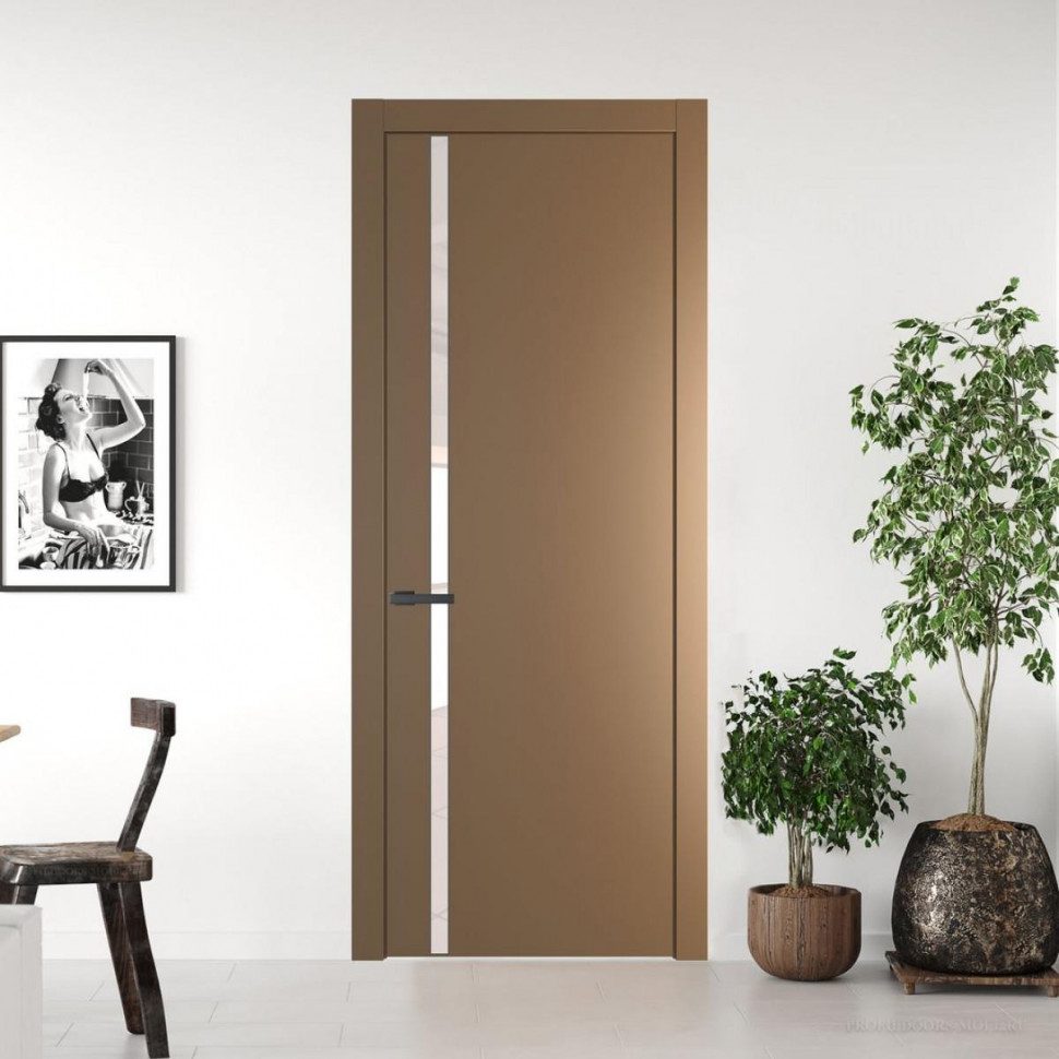 Межкомнатная дверь ProfilDoors 21 PW Перламутр золото Lacobel Перламутровый лак молдинг Серая ночь