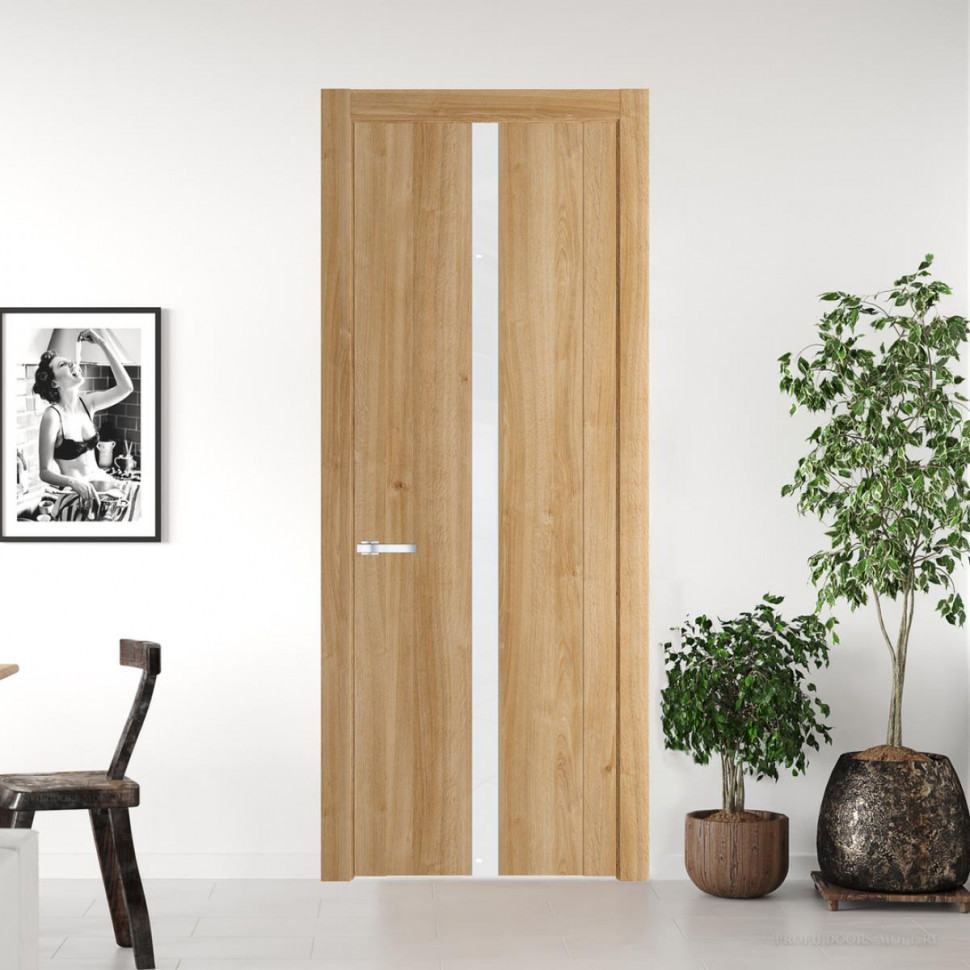 Межкомнатная дверь ProfilDoors 1.8 N Дуб Карамель с вставкой стекла лак классик