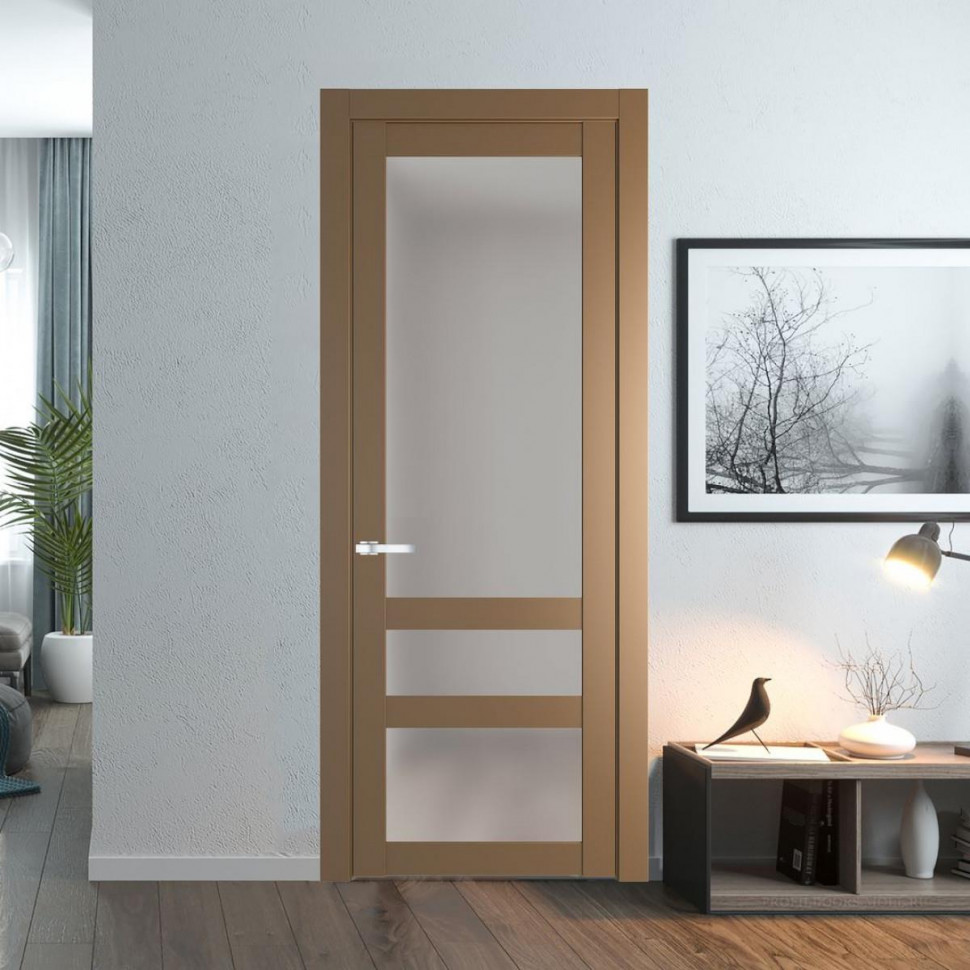 Межкомнатная дверь ProfilDoors 2.5.2 PD цвет Перламутр золото вставка Матовое