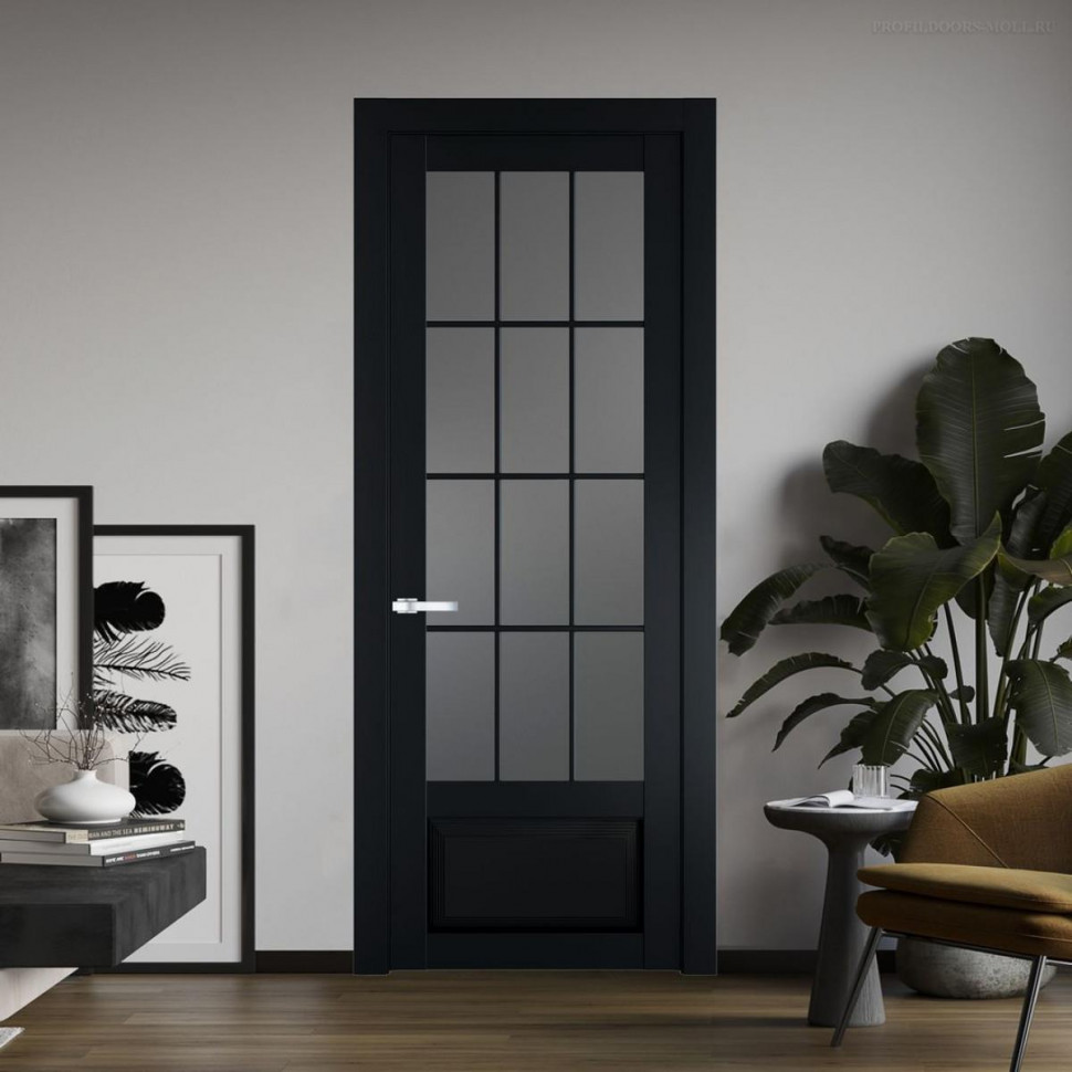 Межкомнатная дверь ProfilDoors 2.2.2 (р.12) PD цвет Блэк вставка Графит