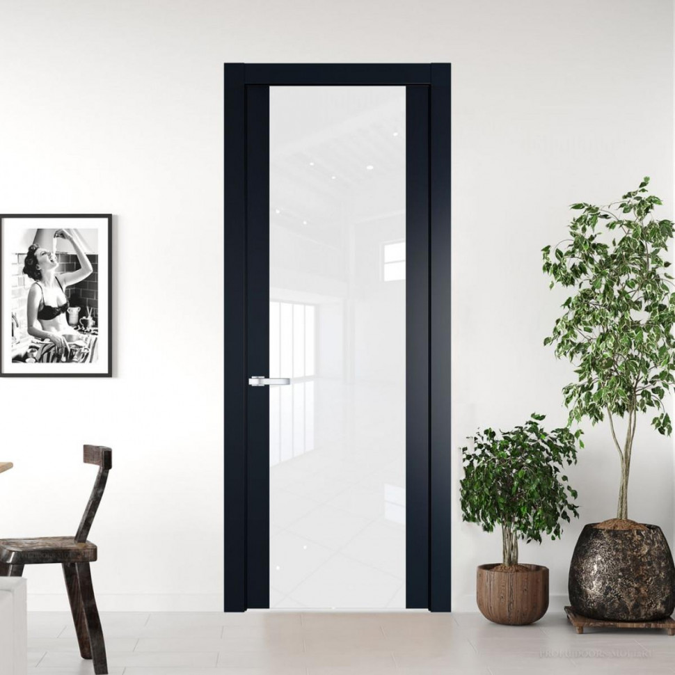 Межкомнатная дверь ProfilDoors 1.13P Нэви Блу Белый триплекс