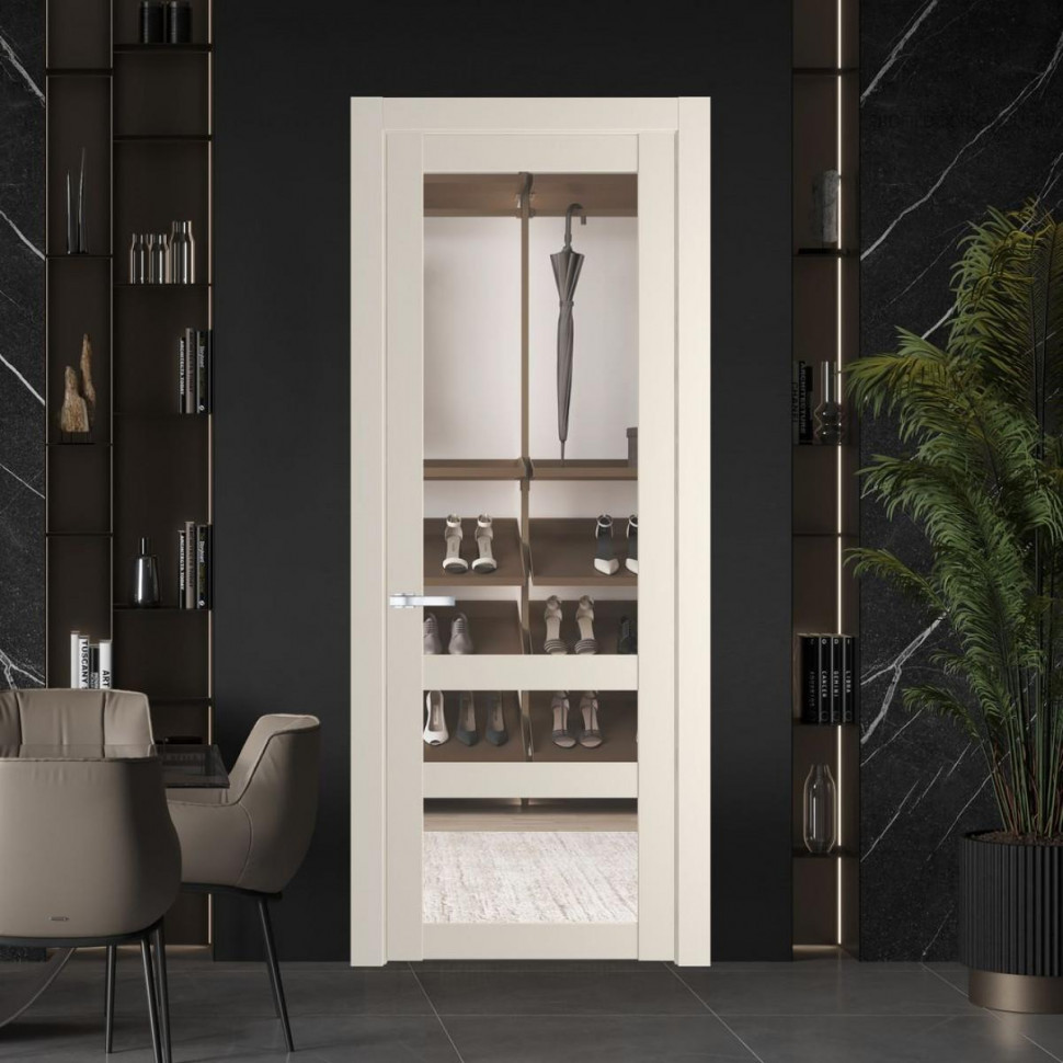 Межкомнатная дверь ProfilDoors 2.5.2 PD цвет Кремовая Магнолия вставка Прозрачное