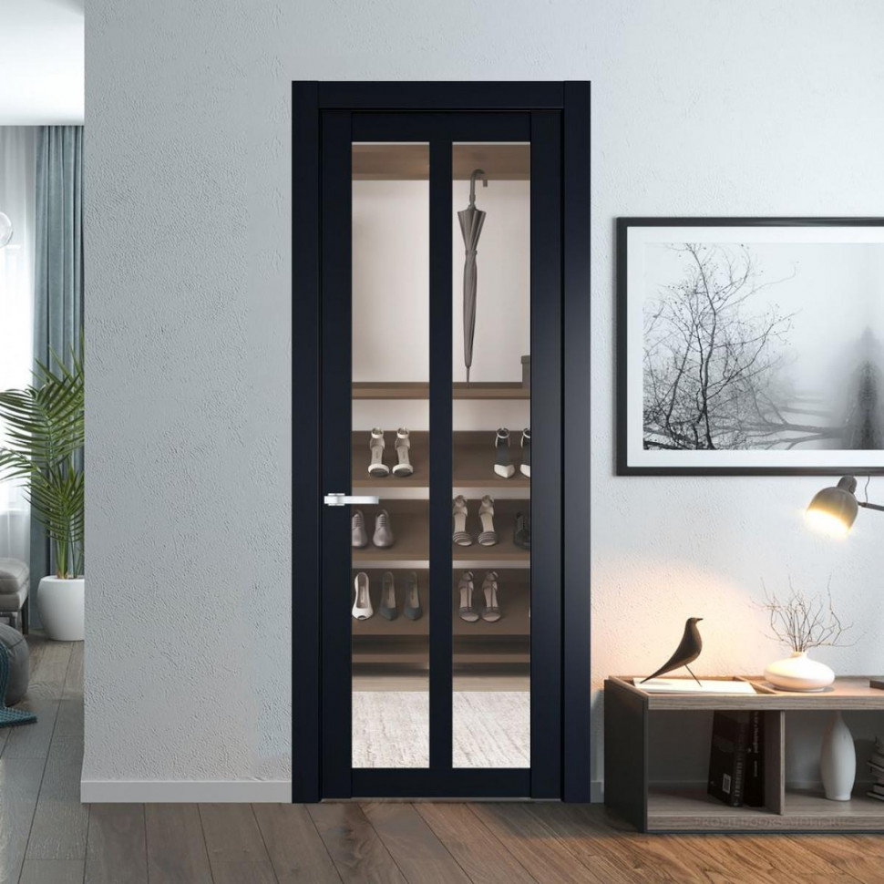 Межкомнатная дверь ProfilDoors 2.7.2 PD цвет Нэви Блу вставка Прозрачное