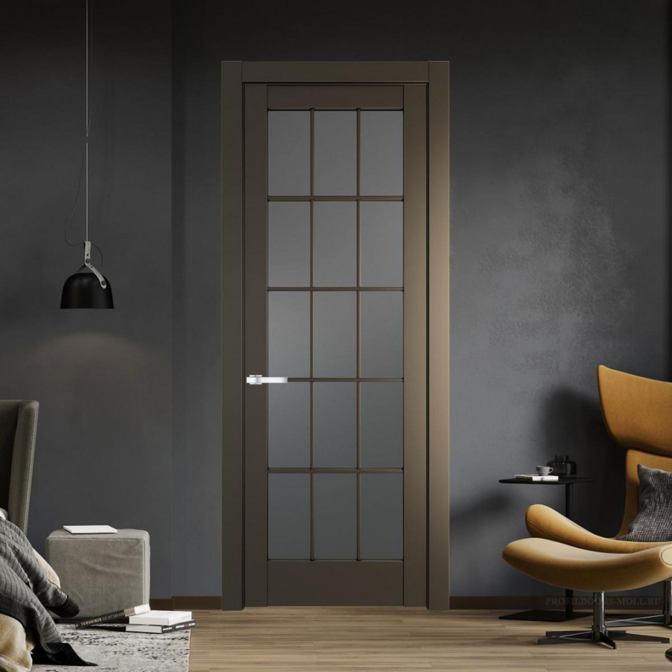 Межкомнатная дверь ProfilDoors 3.1.2 (р.15) PD цвет Перламутр бронза вставка Графит