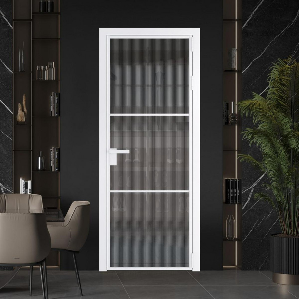 Межкомнатная дверь ProfilDoors 13 AG стекло Мору тонированное цвет профиля Вайт