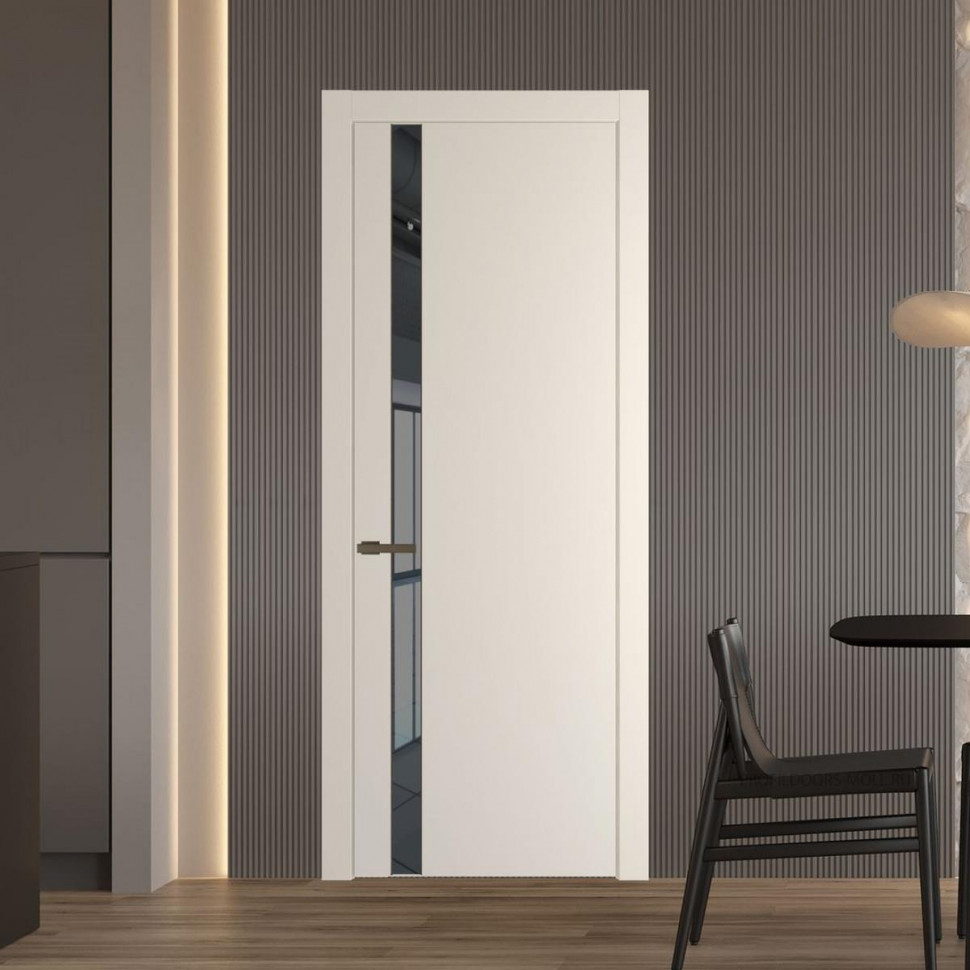 Межкомнатная дверь ProfilDoors 18 PW Кремовая Магнолия Зеркало Grey молдинг Деорэ