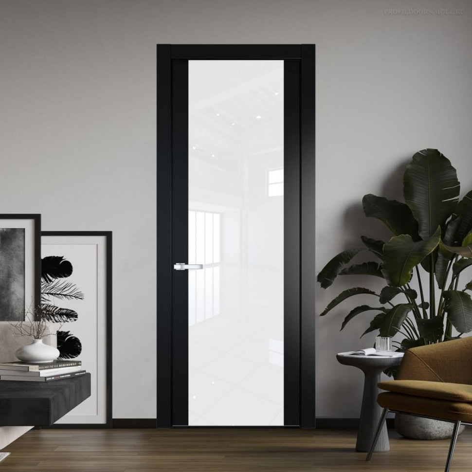 Межкомнатная дверь ProfilDoors 1.13P Блэк Белый триплекс