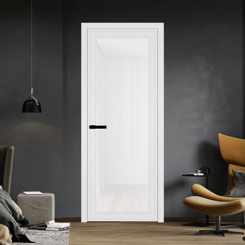Межкомнатная дверь ProfilDoors 1 AGP Триплекс белый профиль Вайт Без рисунка