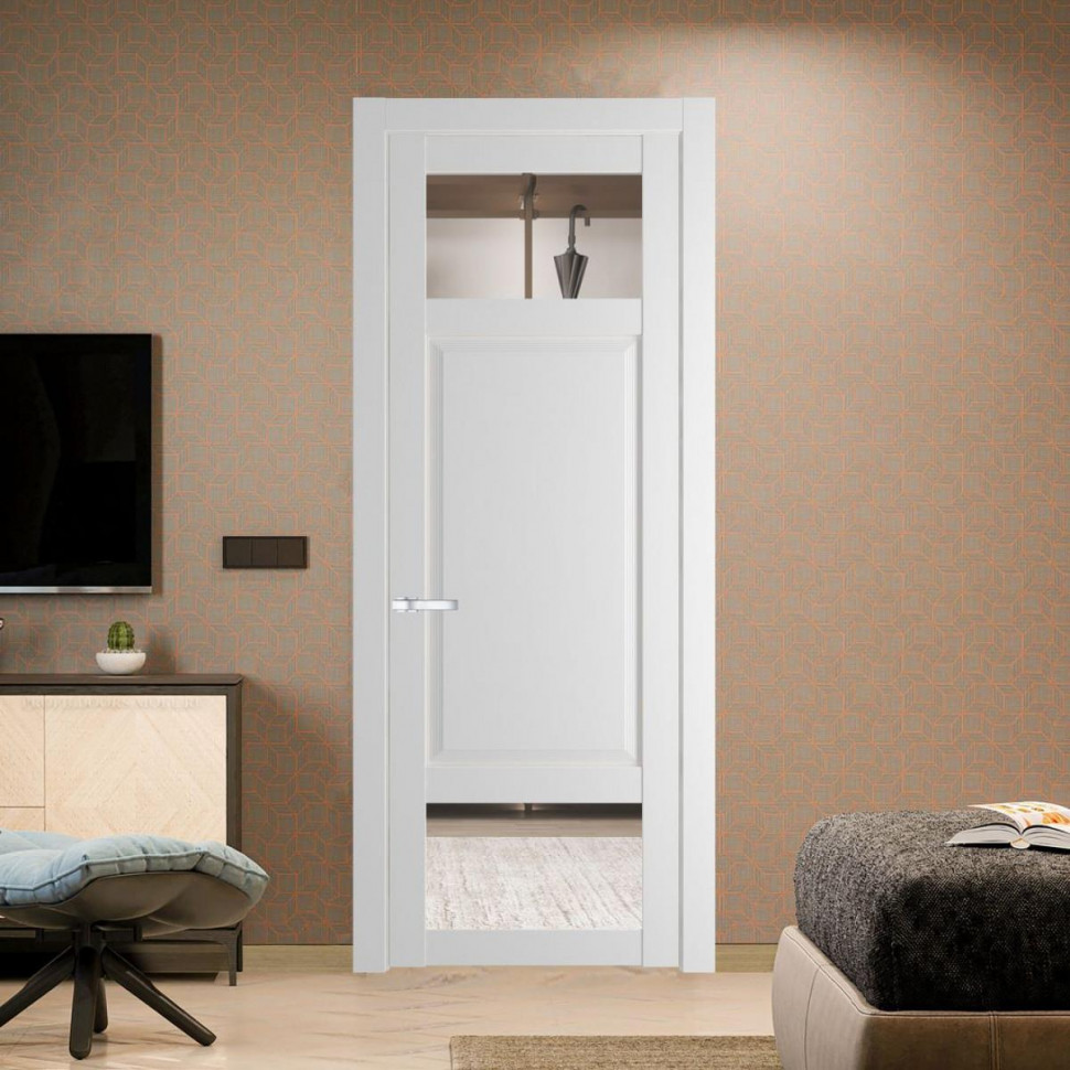 Межкомнатная дверь ProfilDoors 2.3.4 PD цвет Крем Вайт вставка Прозрачное