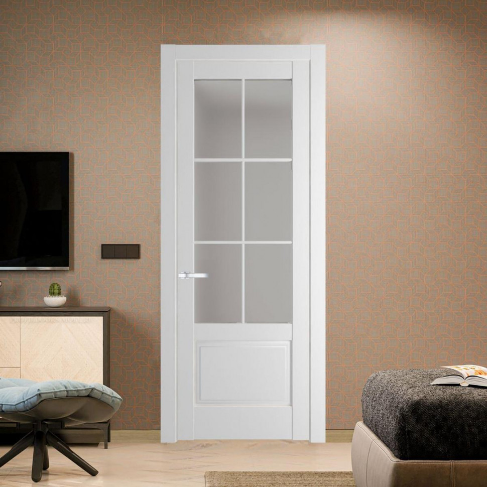 Межкомнатная дверь ProfilDoors 4.2.2 (р.6) PD цвет Крем Вайт вставка Матовое