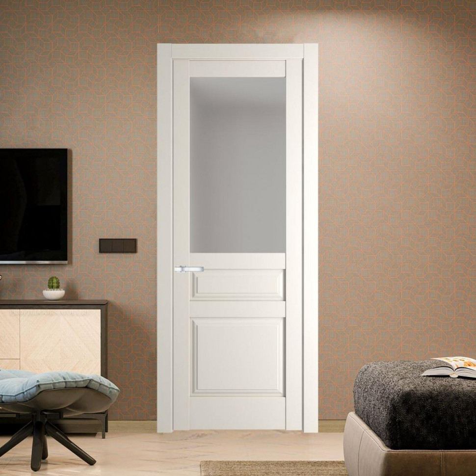 Межкомнатная дверь ProfilDoors 4.5.3 PD цвет Перламутр белый вставка Матовое