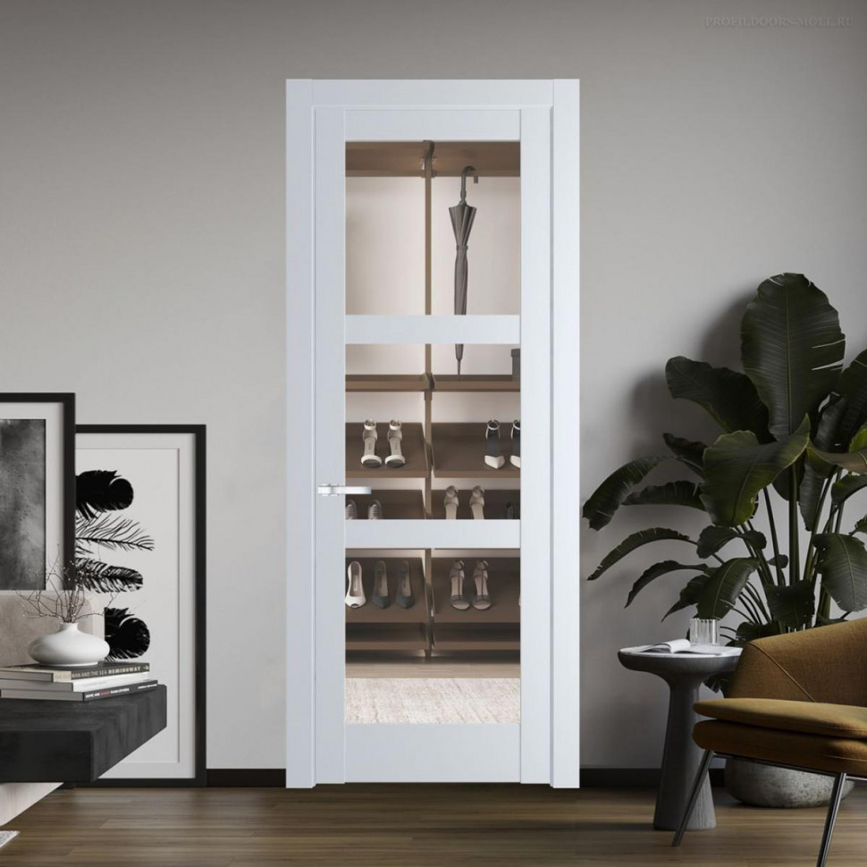 Межкомнатная дверь ProfilDoors 4.6.2 PD цвет Вайт вставка Прозрачное
