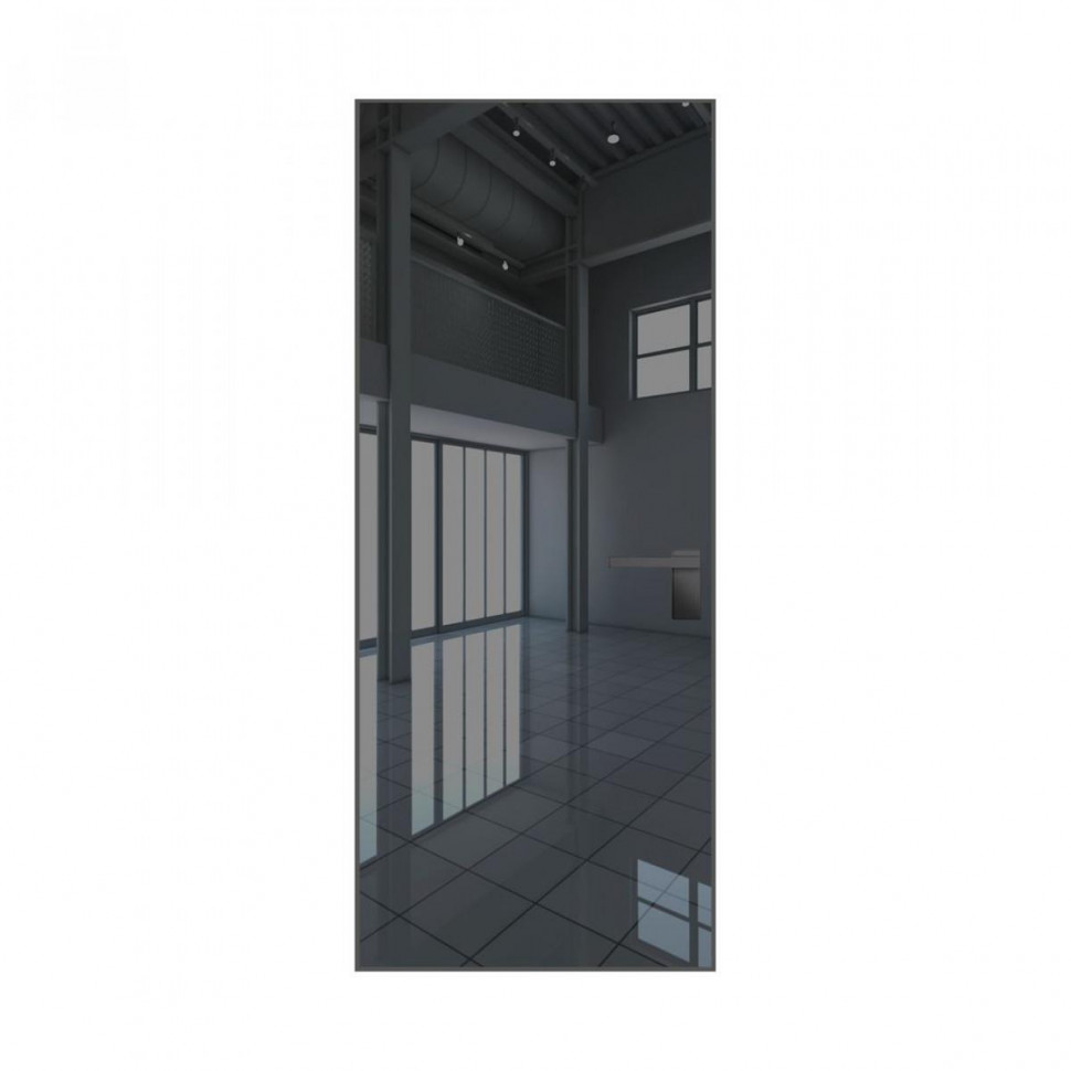 Межкомнатная дверь ProfilDoors 0M Зеркало Grey алюминиевая кромка Серая ночь