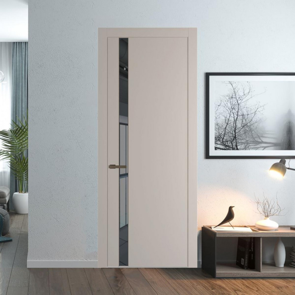 Межкомнатная дверь ProfilDoors 18 PW Сэнд Зеркало Grey молдинг Деорэ