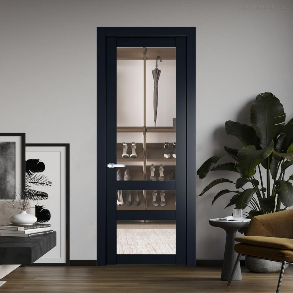 Межкомнатная дверь ProfilDoors 2.5.2 PD цвет Нэви Блу вставка Прозрачное