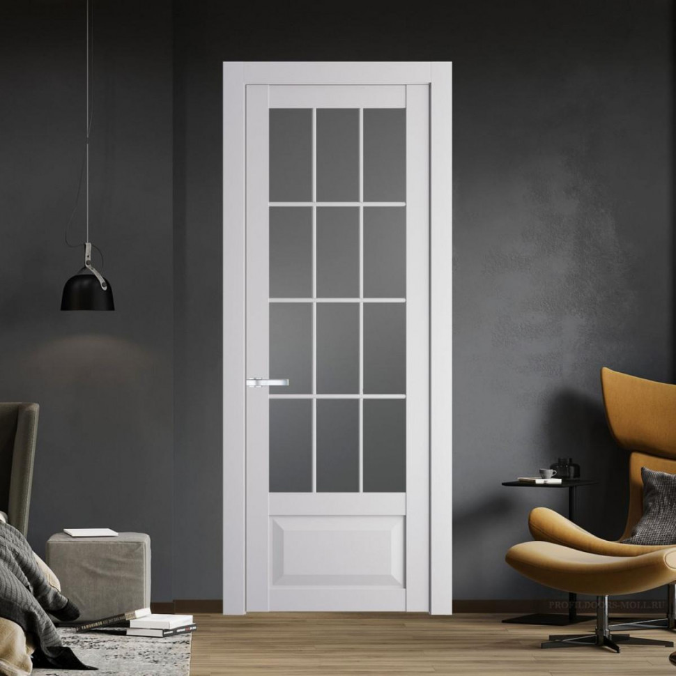 Межкомнатная дверь ProfilDoors 1.2.2 (р.12) PD цвет Крем Вайт вставка Графит