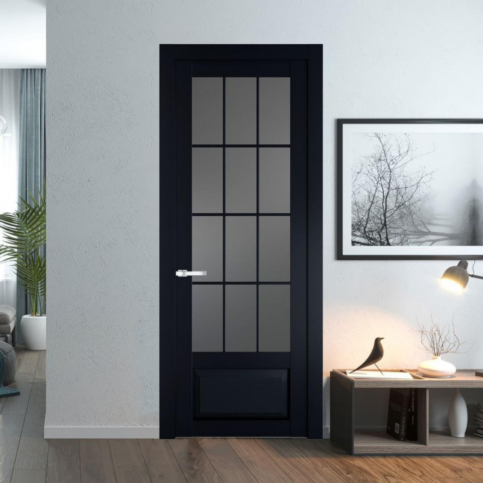 Межкомнатная дверь ProfilDoors 2.2.2 (р.12) PD цвет Нэви Блу вставка Графит