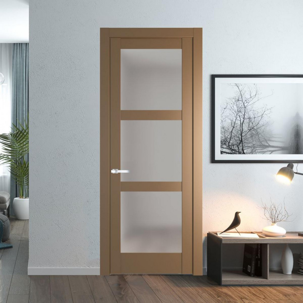 Межкомнатная дверь ProfilDoors 4.6.2 PD цвет Перламутр золото вставка Матовое