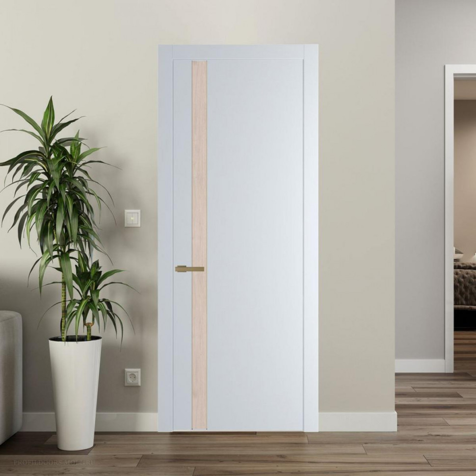 Межкомнатная дверь ProfilDoors 18 PW Вайт Каштан светлый молдинг Золото